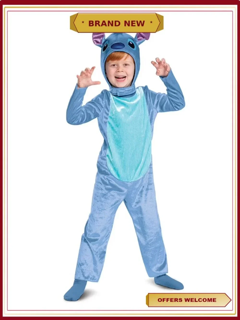 Disney Stitch Halloween Costume Toddler Infant 12-18M Jumpsuit Dress Up